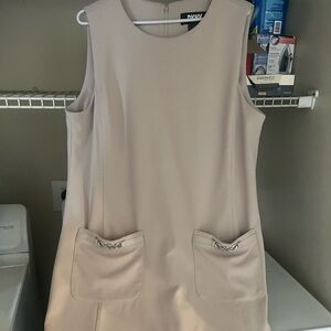 DKNY Beige Mini Dress with Chain Detail Size 12